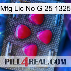 Mfg Lic No G 25 1325 13